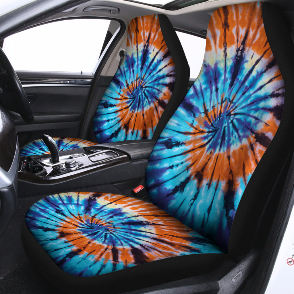 Blue And Orange Tie Dye Print Universal Fit Car Seat Covers