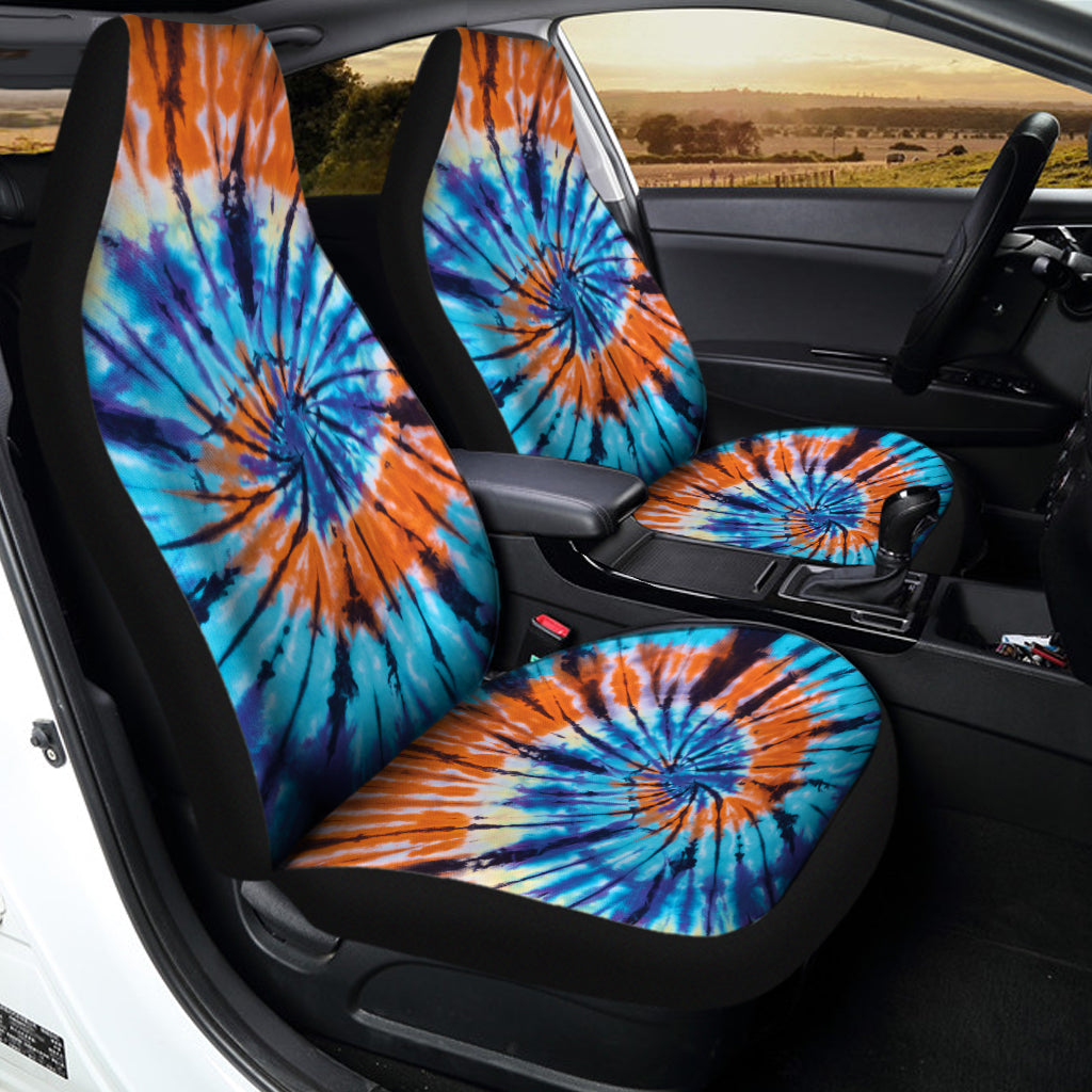 Blue And Orange Tie Dye Print Universal Fit Car Seat Covers