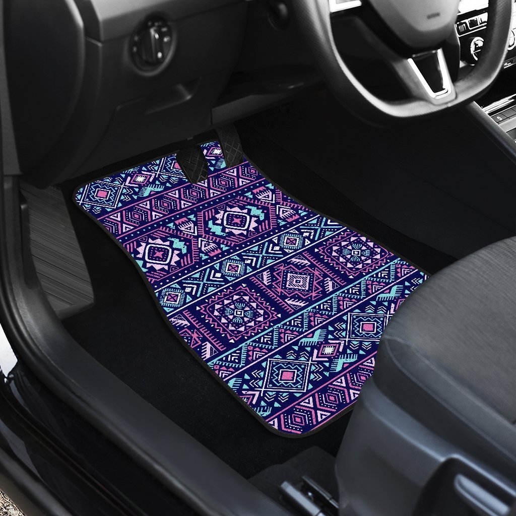 Blue And Pink Aztec Pattern Print Front And Back Car Floor Mats/ Front Car Mat