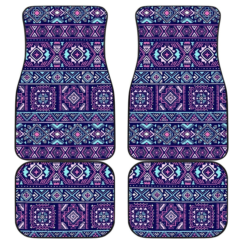 Blue And Pink Aztec Pattern Print Front And Back Car Floor Mats/ Front Car Mat