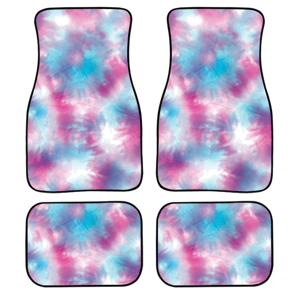 Blue And Purple Shibori Tie Dye Print Front And Back Car Floor Mats/ Front Car Mat