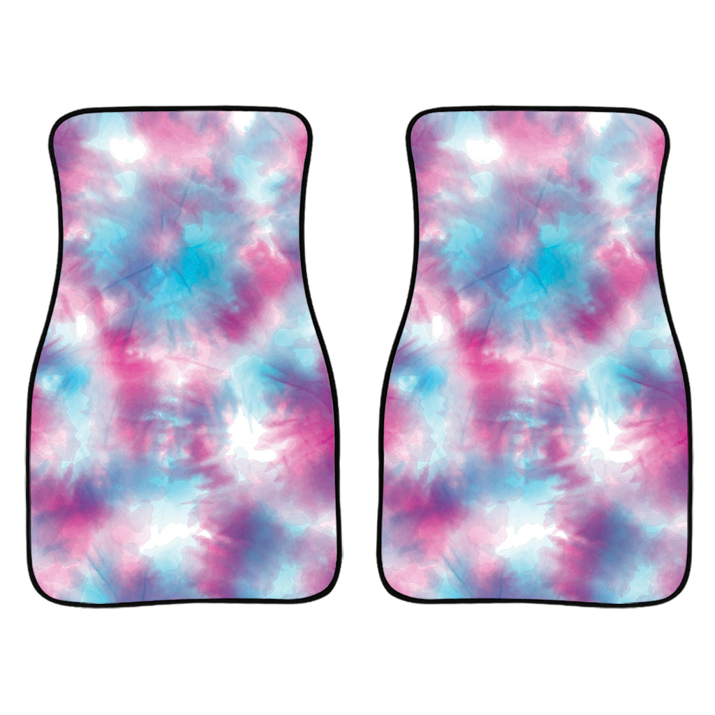 Blue And Purple Shibori Tie Dye Print Front And Back Car Floor Mats/ Front Car Mat