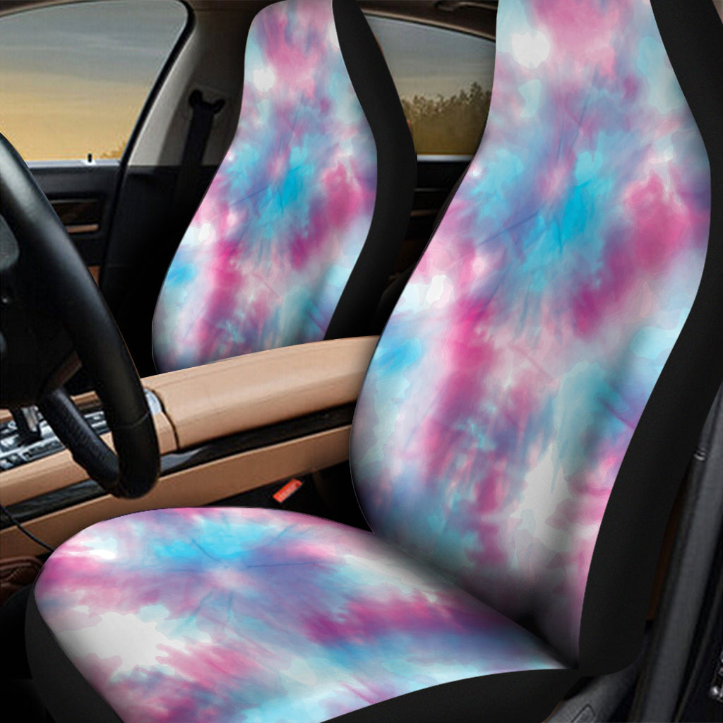 Blue And Purple Shibori Tie Dye Print Universal Fit Car Seat Covers