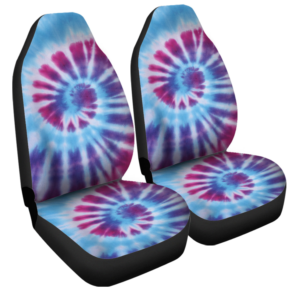 Blue And Purple Spiral Tie Dye Print Universal Fit Car Seat Covers
