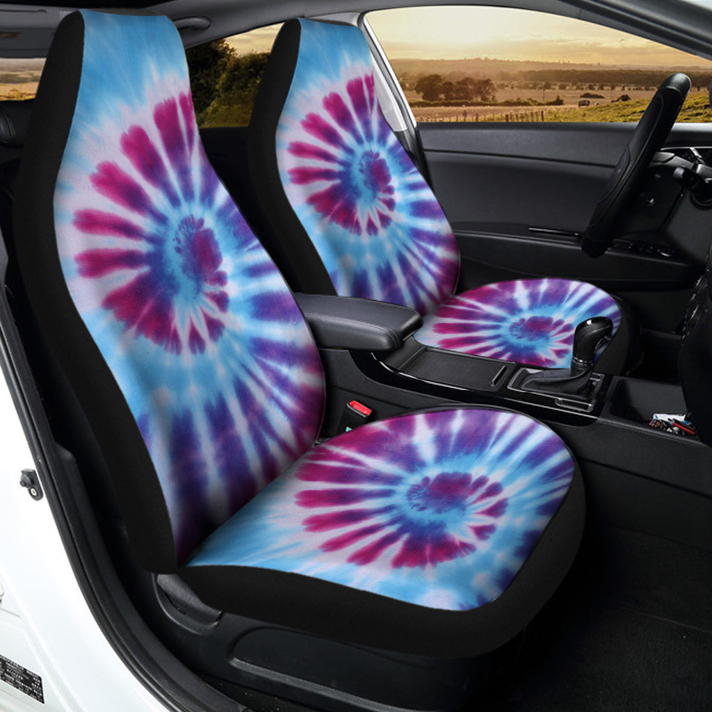 Blue And Purple Spiral Tie Dye Print Universal Fit Car Seat Covers