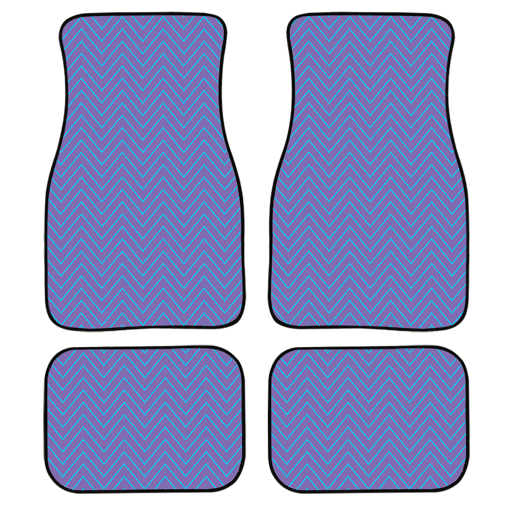 Blue And Purple Zigzag Pattern Print Front And Back Car Floor Mats/ Front Car Mat