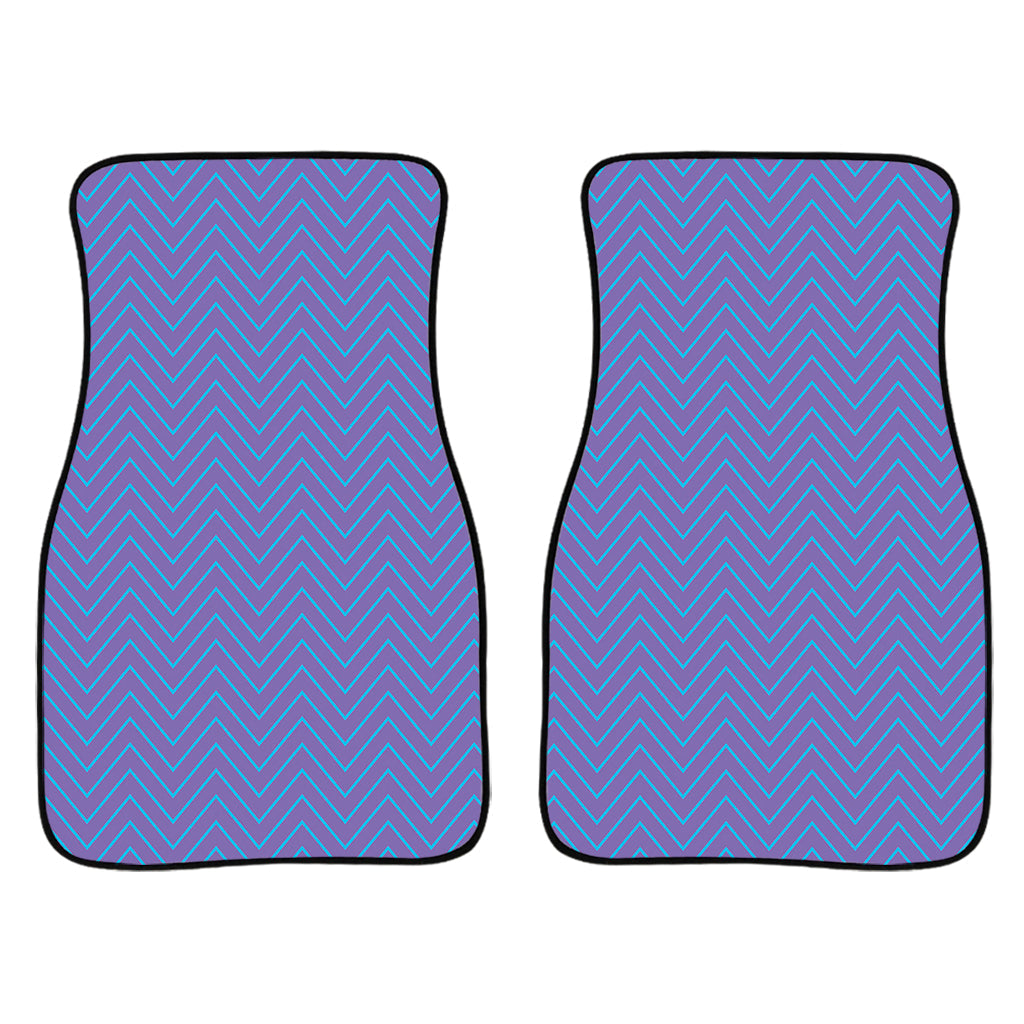 Blue And Purple Zigzag Pattern Print Front And Back Car Floor Mats/ Front Car Mat