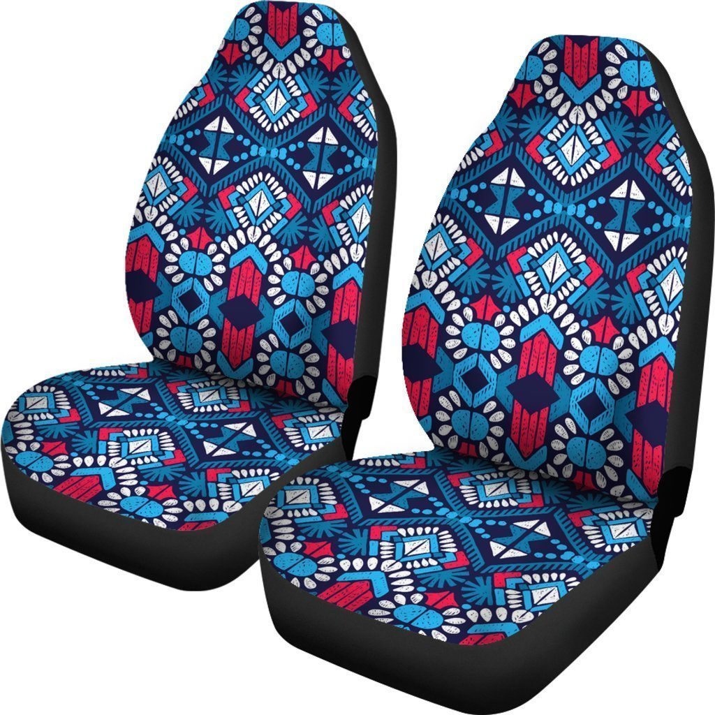 Blue And Red Aztec Pattern Print Universal Fit Car Seat Covers