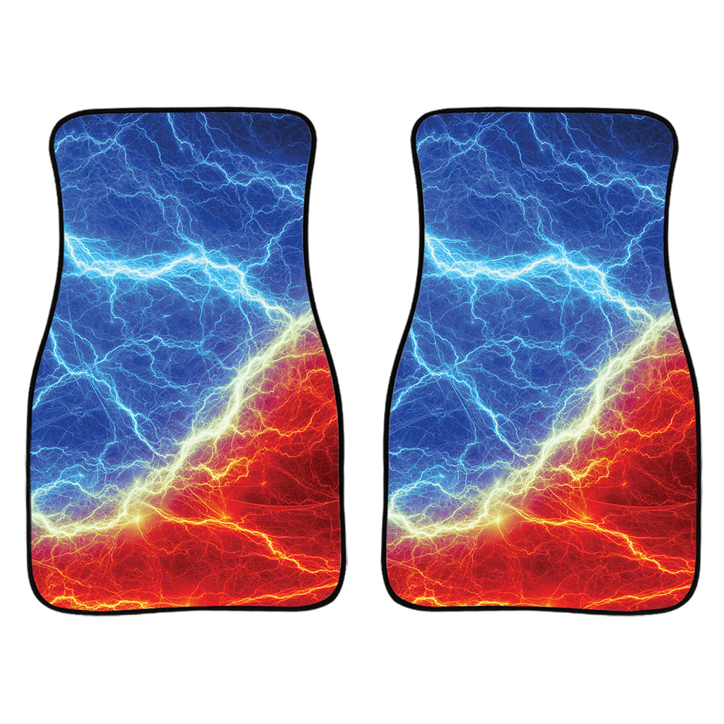 Blue And Red Lightning Print Front And Back Car Floor Mats/ Front Car Mat