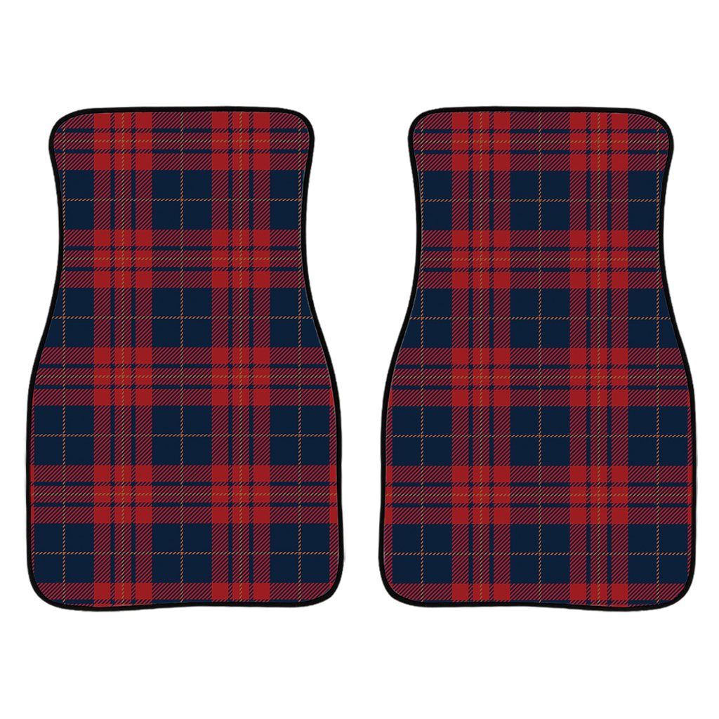 Blue And Red Tartan Pattern Print Front And Back Car Floor Mats/ Front Car Mat
