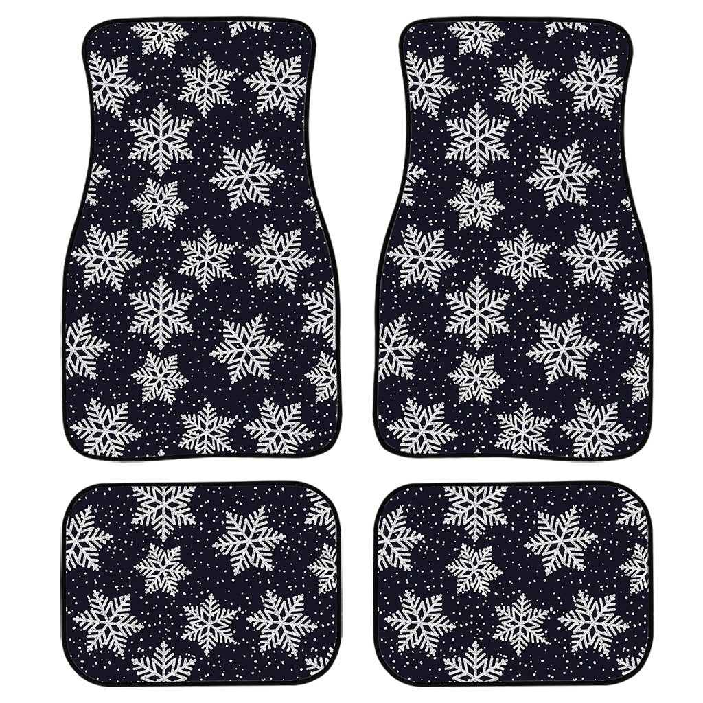 Blue And Silver Snowflake Pattern Print Front And Back Car Floor Mats/ Front Car Mat