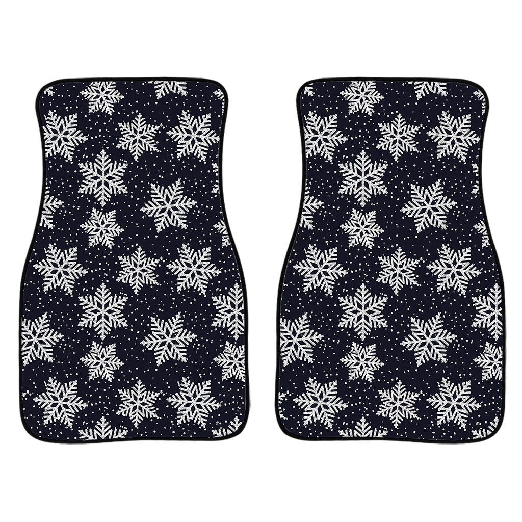 Blue And Silver Snowflake Pattern Print Front And Back Car Floor Mats/ Front Car Mat