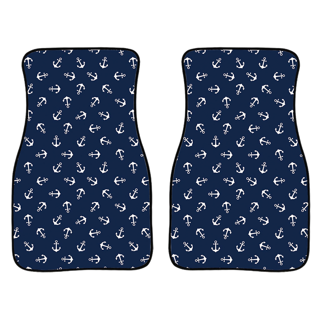 Blue And White Anchor Pattern Print Front And Back Car Floor Mats/ Front Car Mat