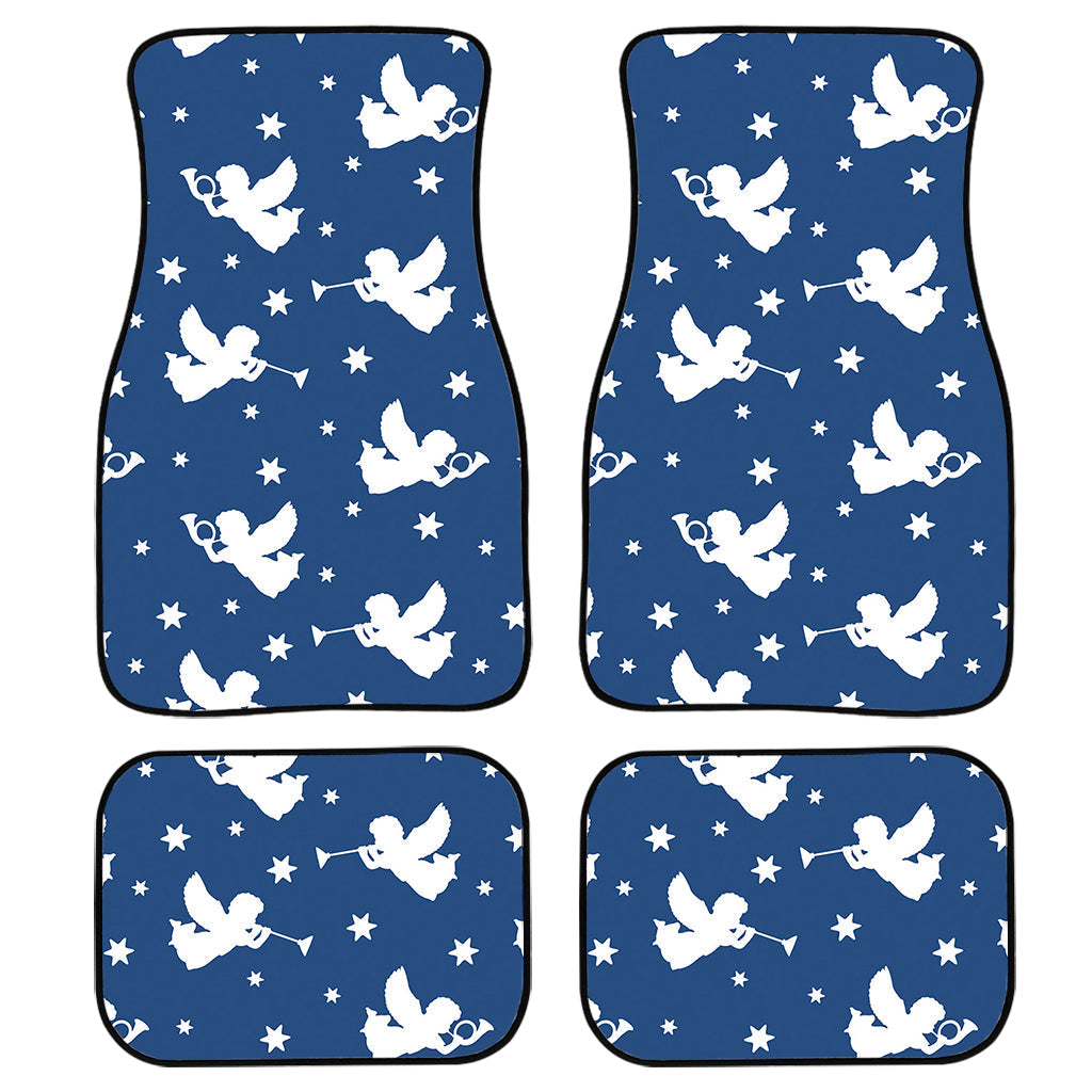 Blue And White Angel Pattern Print Front And Back Car Floor Mats/ Front Car Mat