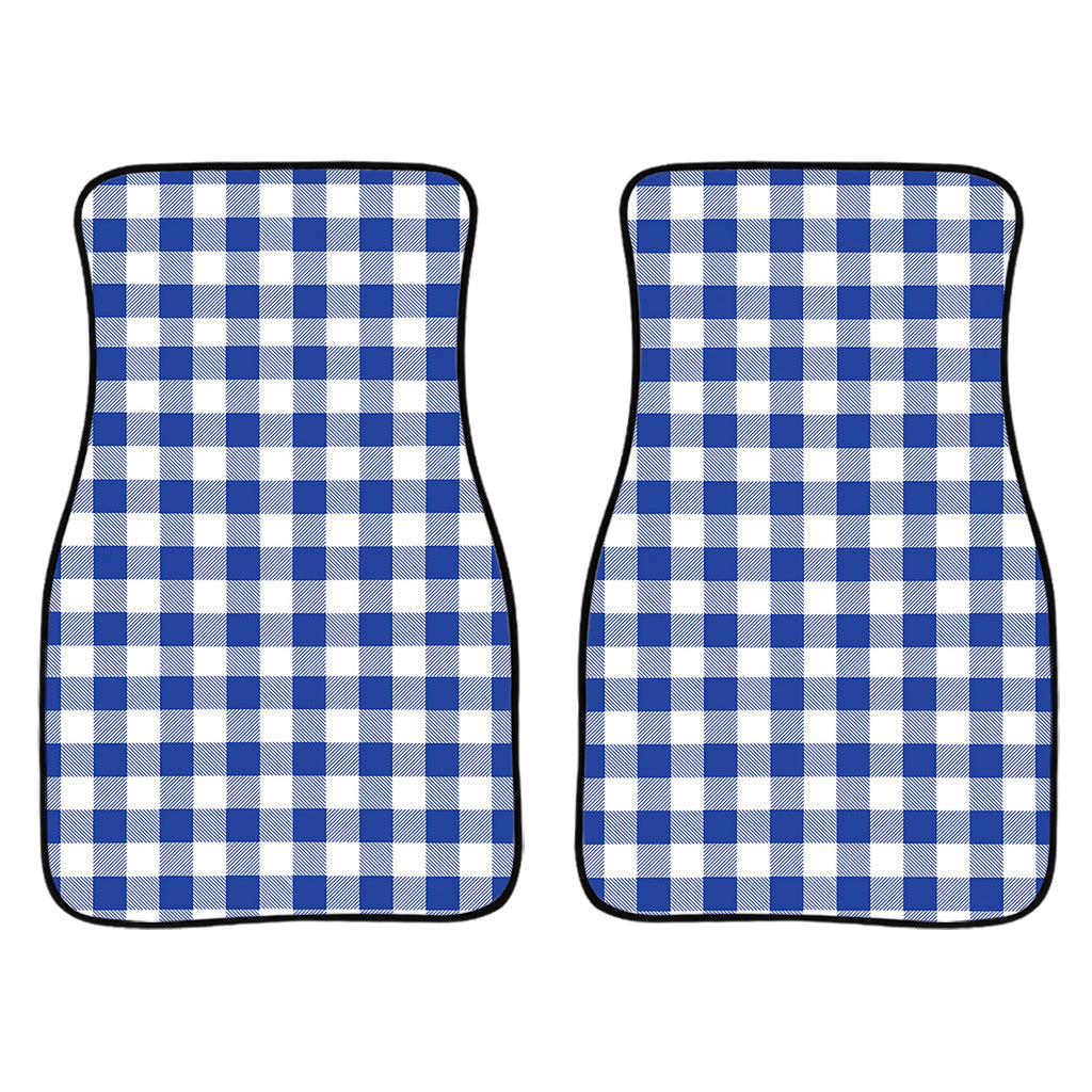 Blue And White Buffalo Check Print Front And Back Car Floor Mats/ Front Car Mat