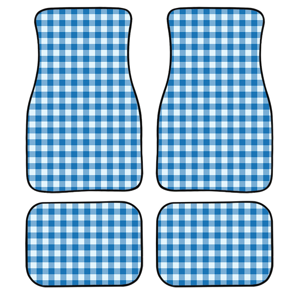 Blue And White Check Pattern Print Front And Back Car Floor Mats/ Front Car Mat