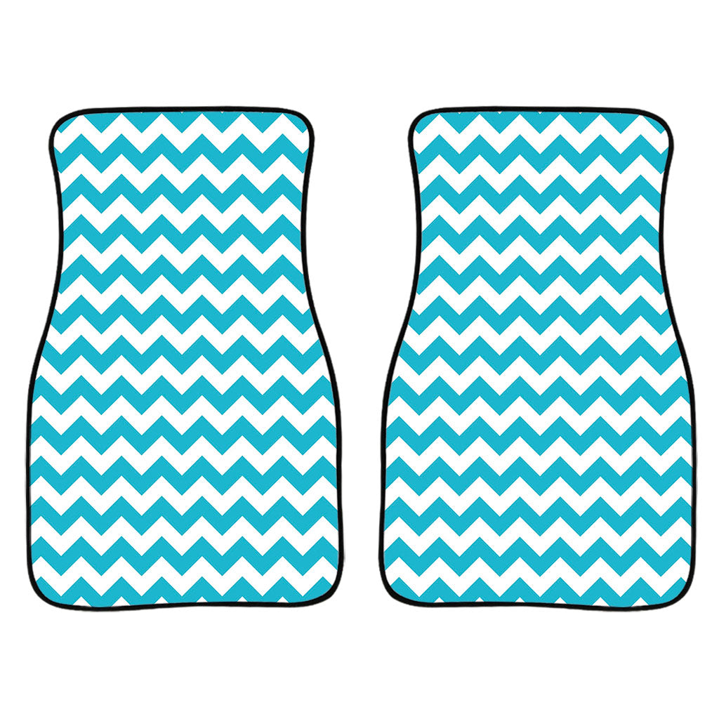 Blue And White Chevron Pattern Print Front And Back Car Floor Mats/ Front Car Mat