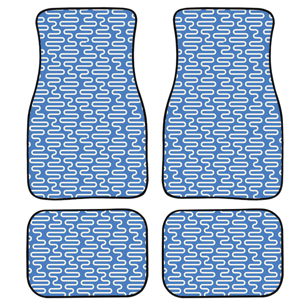 Blue And White Dna Pattern Print Front And Back Car Floor Mats/ Front Car Mat