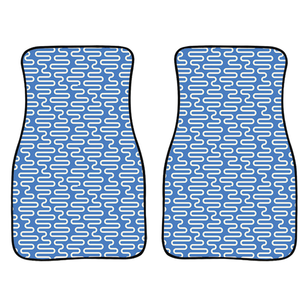 Blue And White Dna Pattern Print Front And Back Car Floor Mats/ Front Car Mat