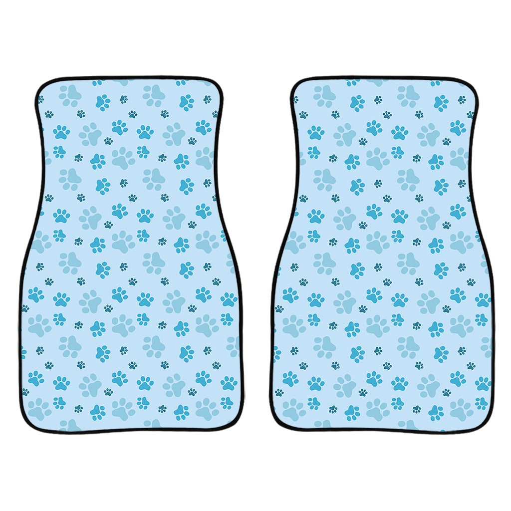Blue Animal Paw Pattern Print Front And Back Car Floor Mats/ Front Car Mat