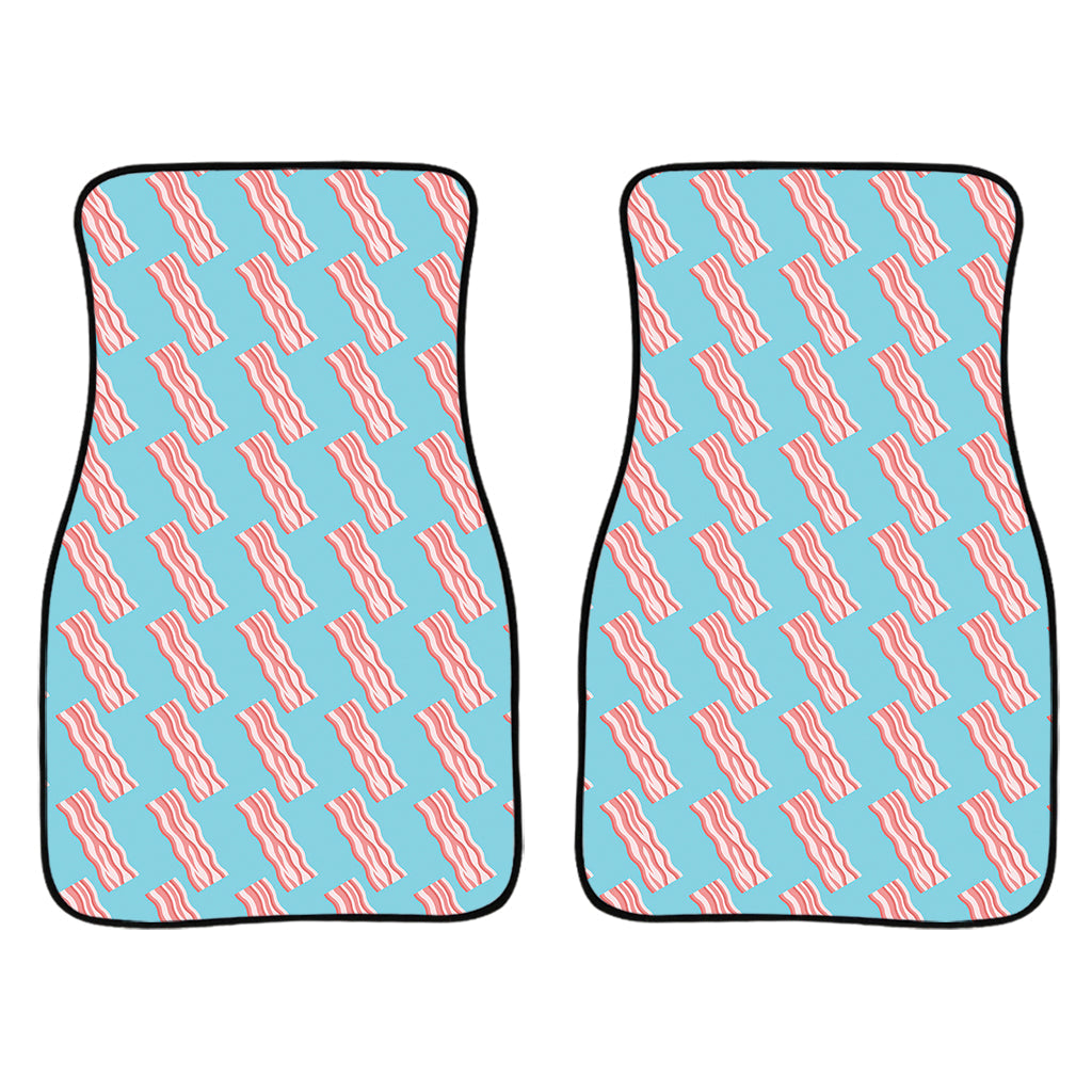 Blue Bacon Pattern Print Front And Back Car Floor Mats/ Front Car Mat