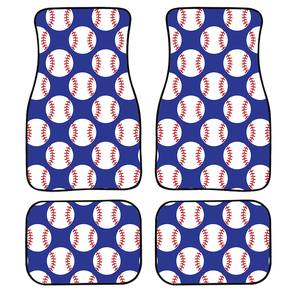 Blue Baseball Pattern Print Front And Back Car Floor Mats/ Front Car Mat