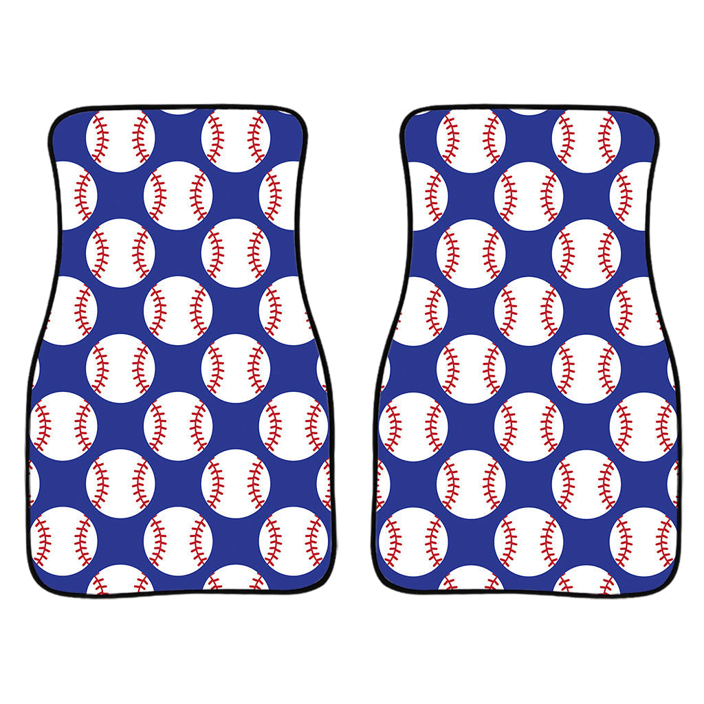 Blue Baseball Pattern Print Front And Back Car Floor Mats/ Front Car Mat