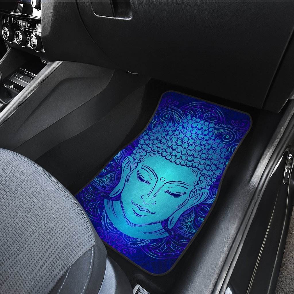 Blue Buddha Print Front And Back Car Floor Mats/ Front Car Mat