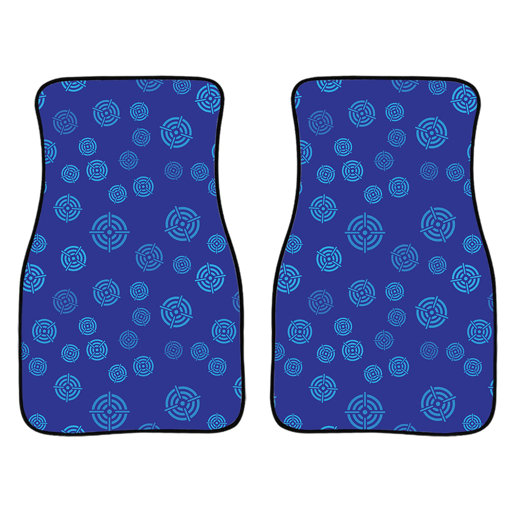 Blue Bullseye Target Pattern Print Front And Back Car Floor Mats/ Front Car Mat