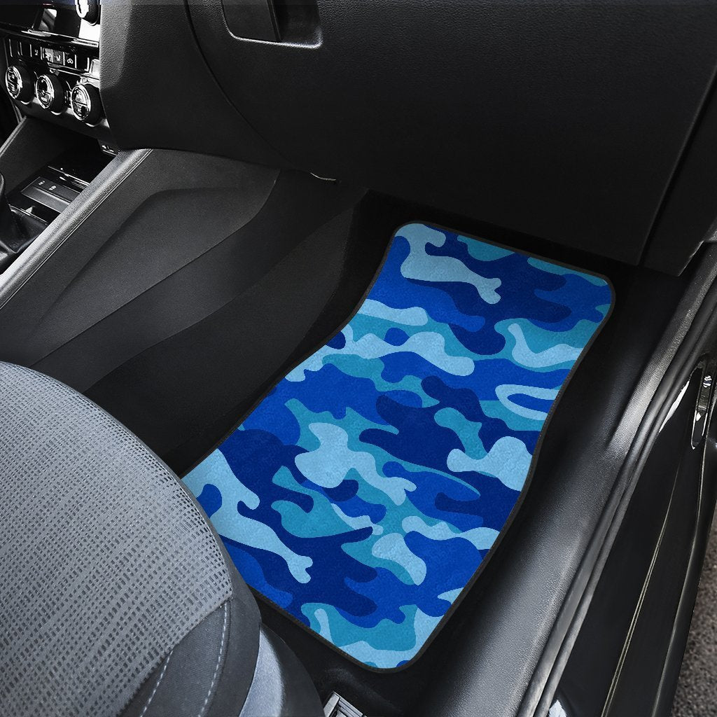 Blue Camouflage Print Front And Back Car Floor Mats/ Front Car Mat