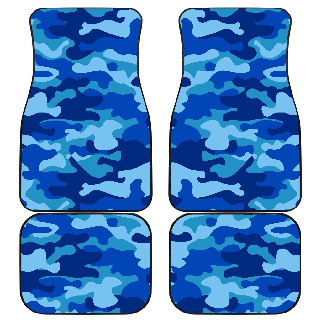Blue Camouflage Print Front And Back Car Floor Mats/ Front Car Mat