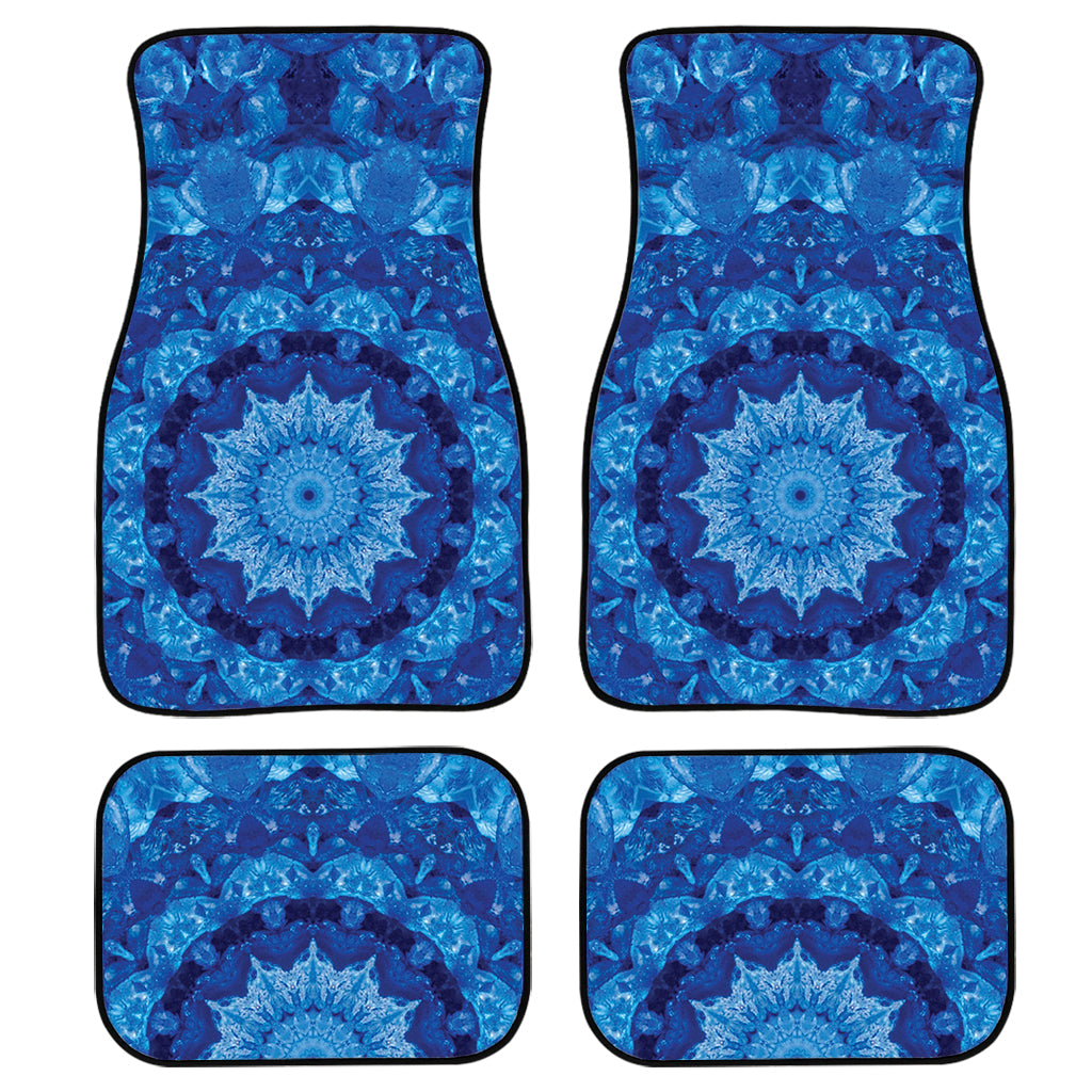 Blue Crystal Kaleidoscope Print Front And Back Car Floor Mats/ Front Car Mat