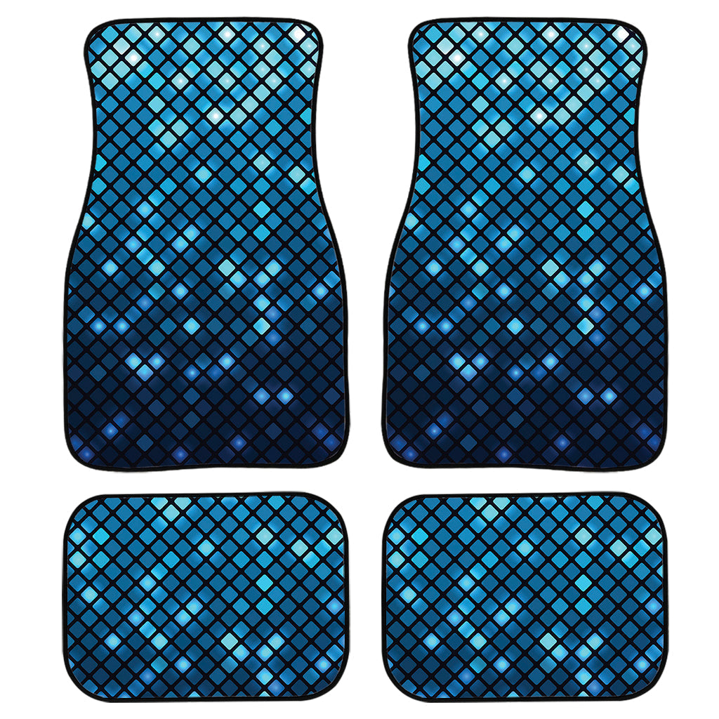Blue Disco Lights Pattern Print Front And Back Car Floor Mats/ Front Car Mat