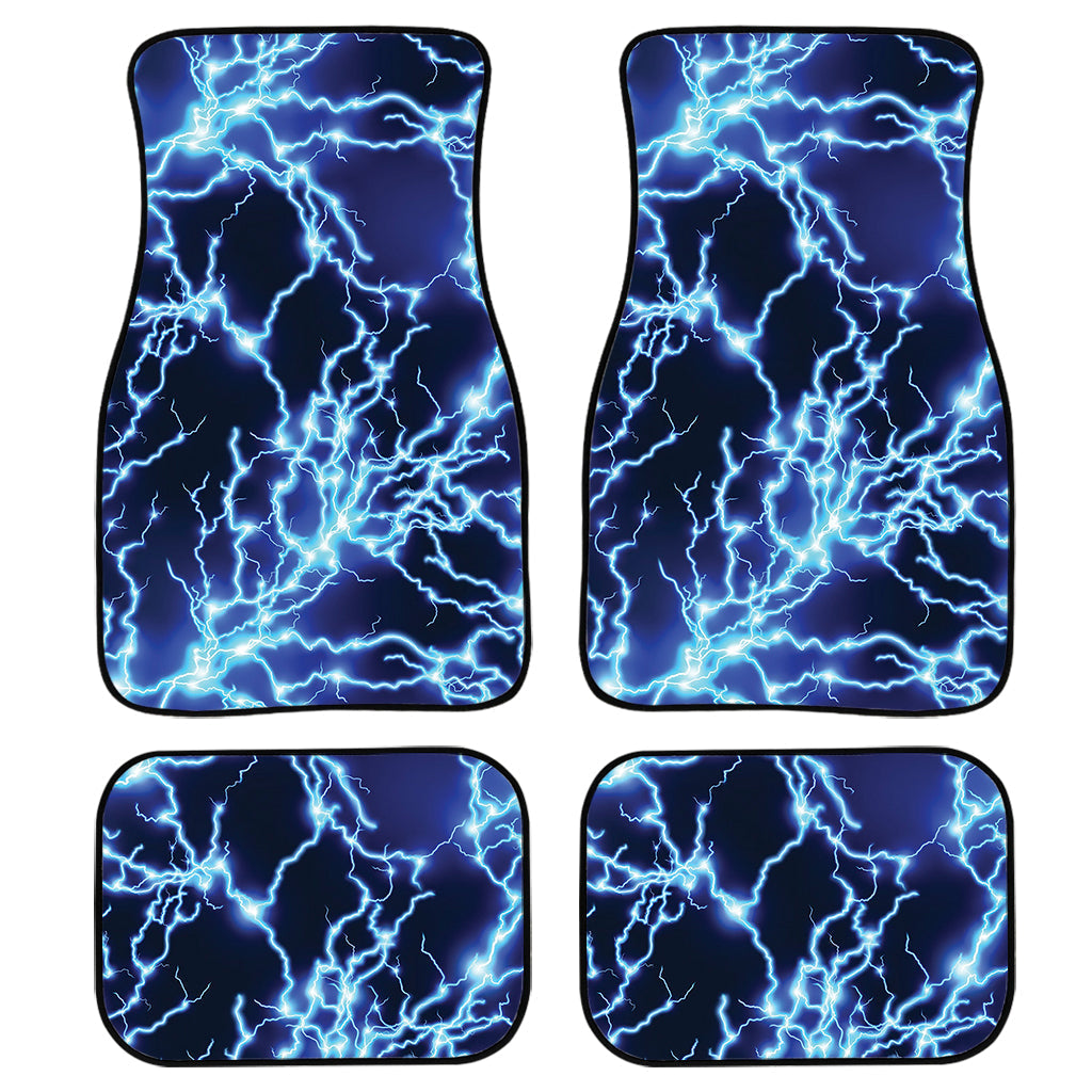 Blue Electric Lightning Print Front And Back Car Floor Mats/ Front Car Mat