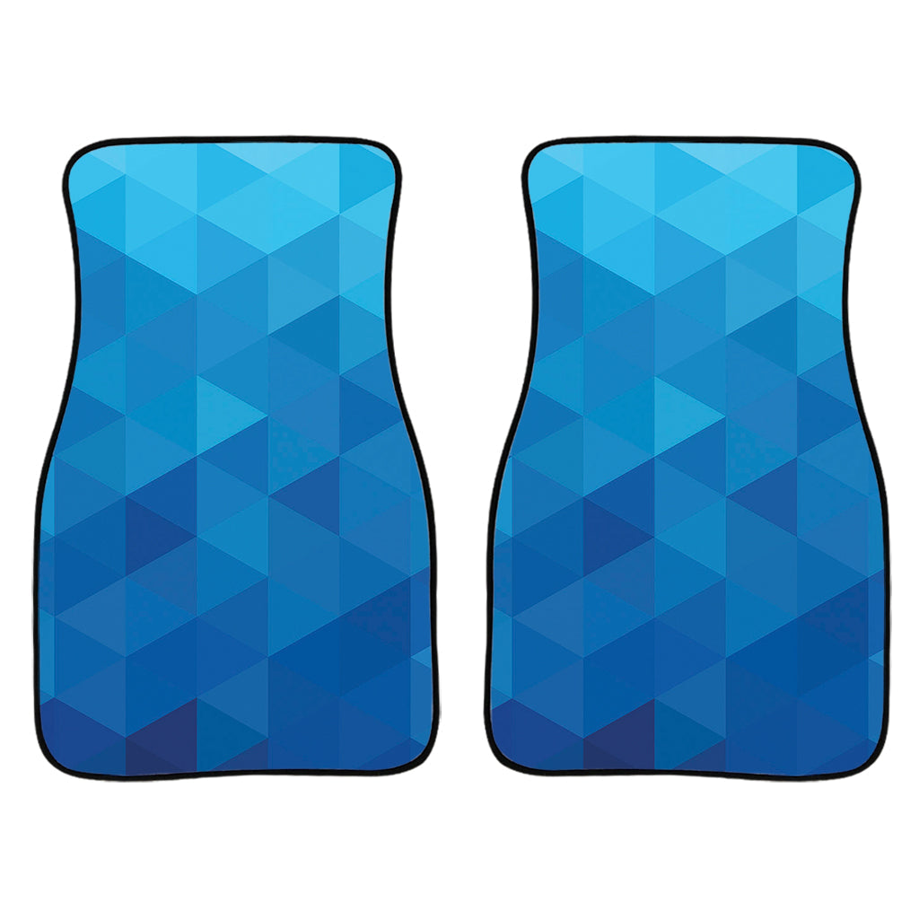Blue Geometric Triangle Pattern Print Front And Back Car Floor Mats/ Front Car Mat