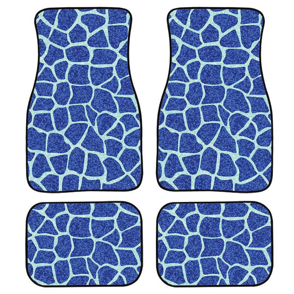 Blue Giraffe Print Front And Back Car Floor Mats/ Front Car Mat
