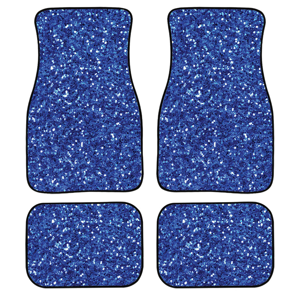 Blue Glitter Texture Print Front And Back Car Floor Mats/ Front Car Mat