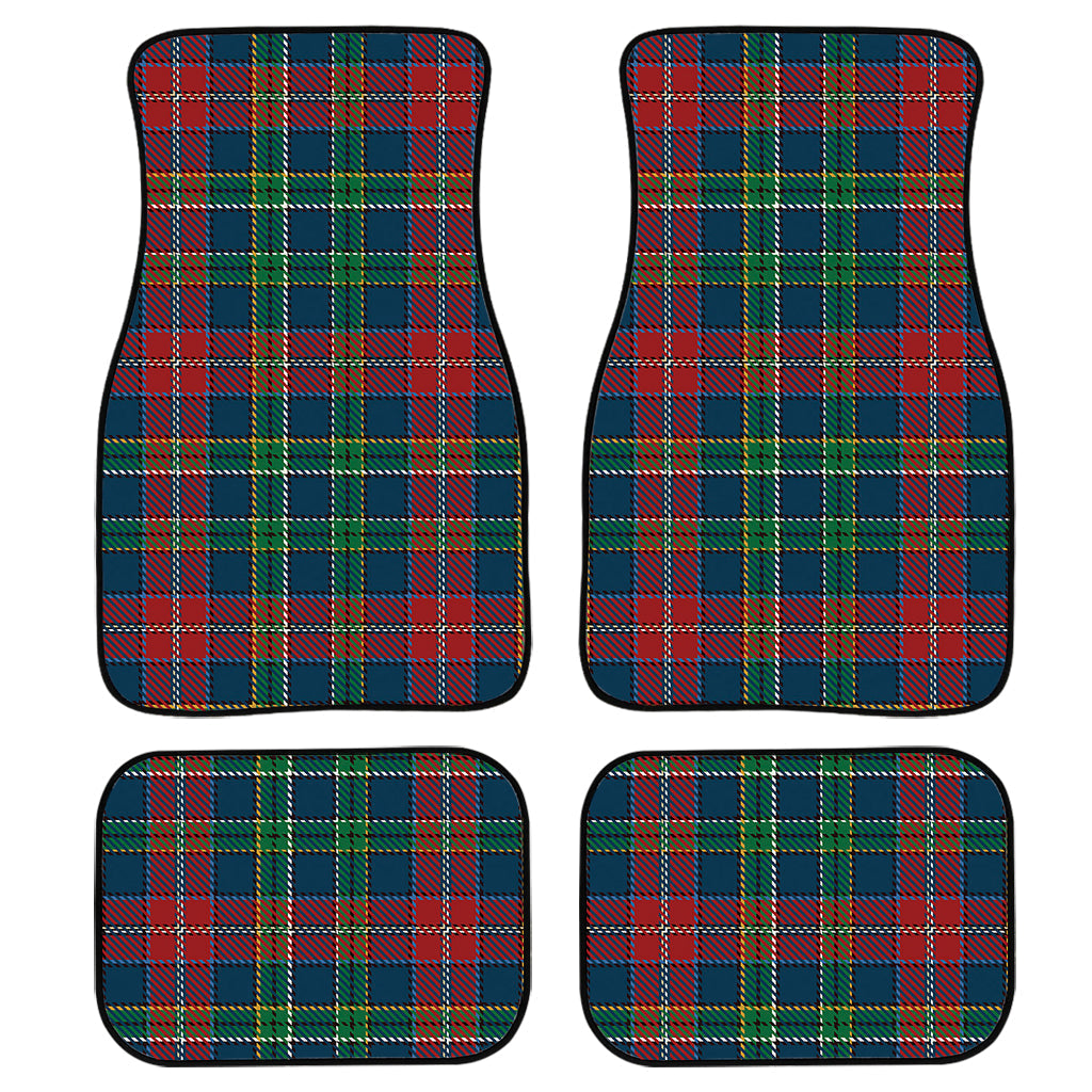 Blue Green And Red Scottish Plaid Print Front And Back Car Floor Mats/ Front Car Mat