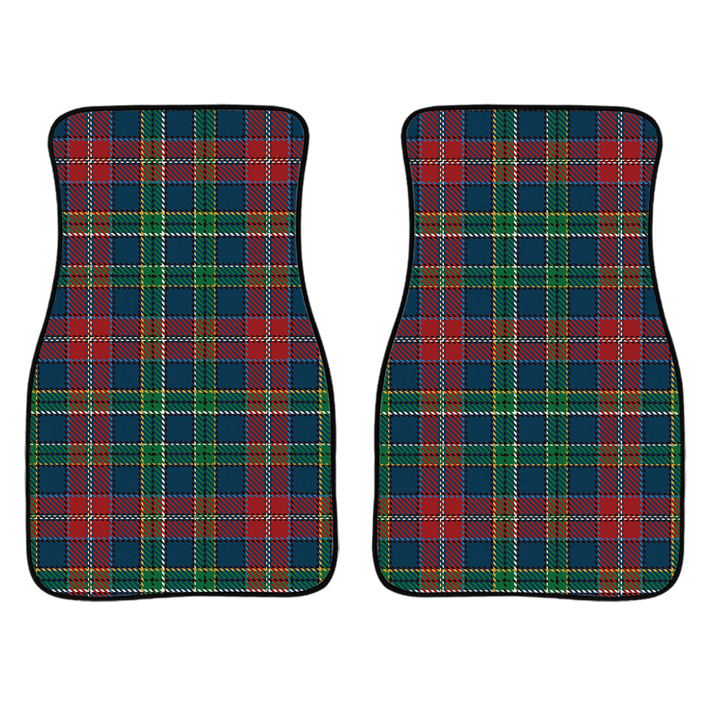 Blue Green And Red Scottish Plaid Print Front And Back Car Floor Mats/ Front Car Mat