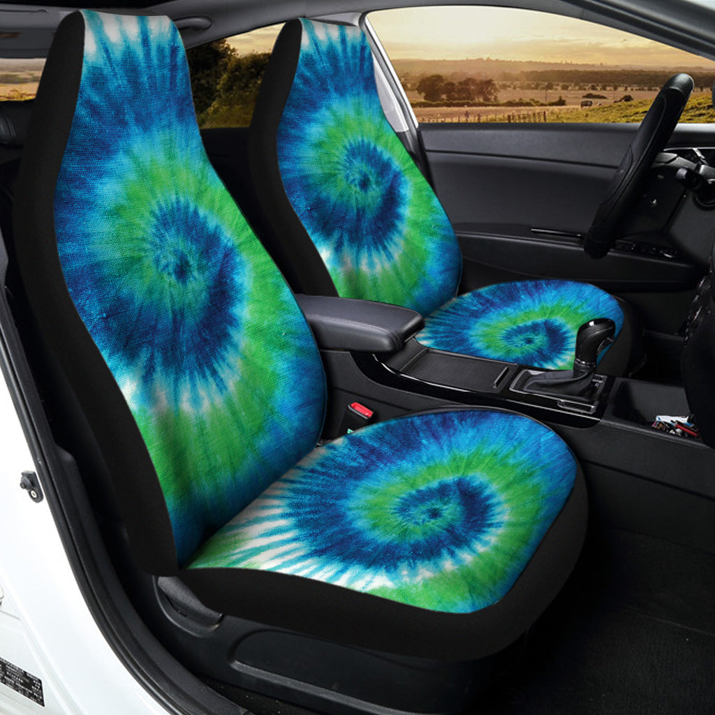 Blue Green And White Tie Dye Print Universal Fit Car Seat Covers