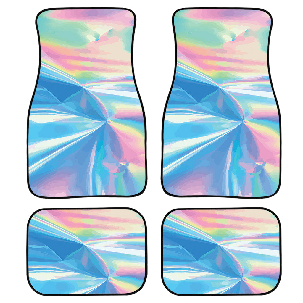 Blue Holographic Print Front And Back Car Floor Mats/ Front Car Mat