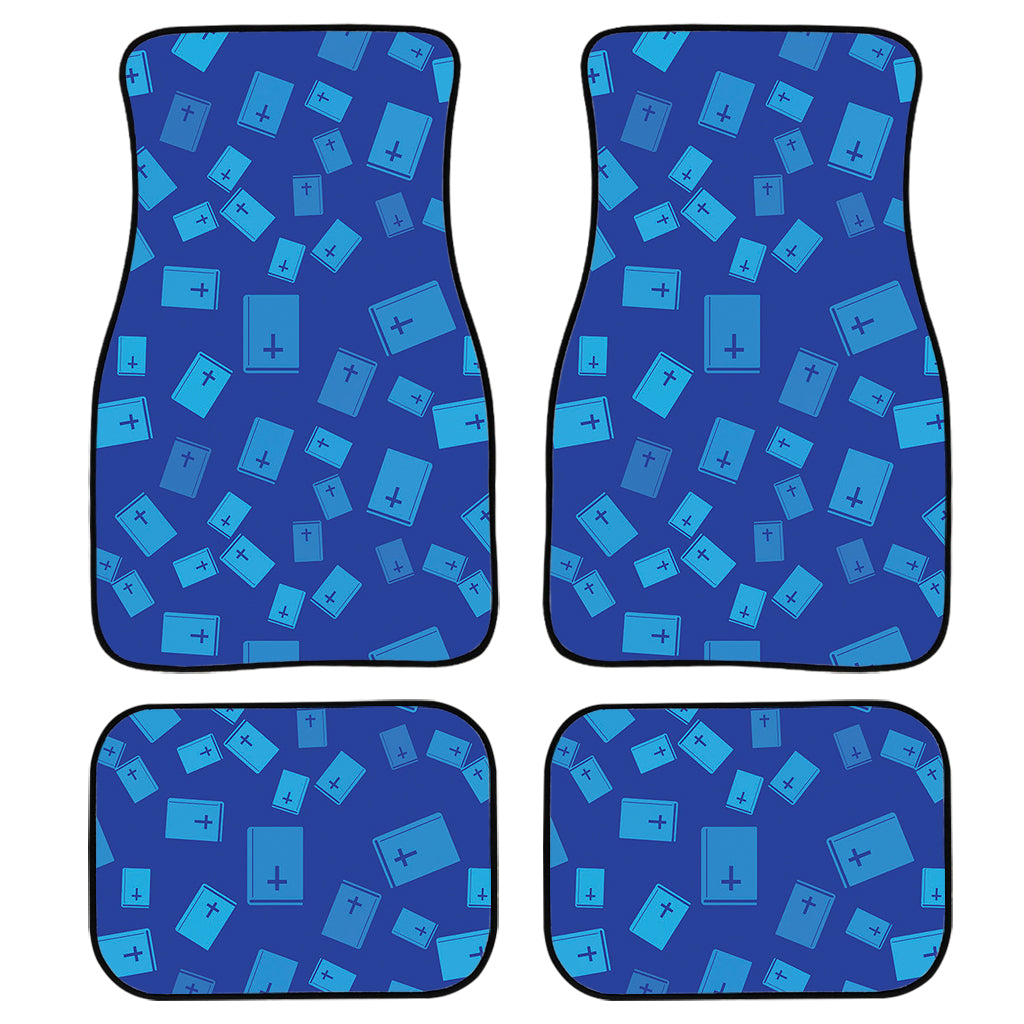 Blue Holy Bible Pattern Print Front And Back Car Floor Mats/ Front Car Mat