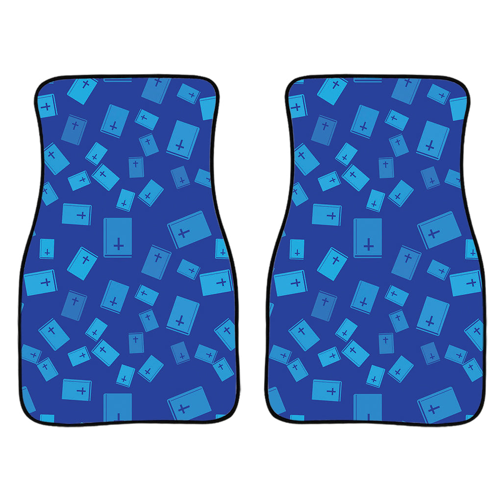 Blue Holy Bible Pattern Print Front And Back Car Floor Mats/ Front Car Mat