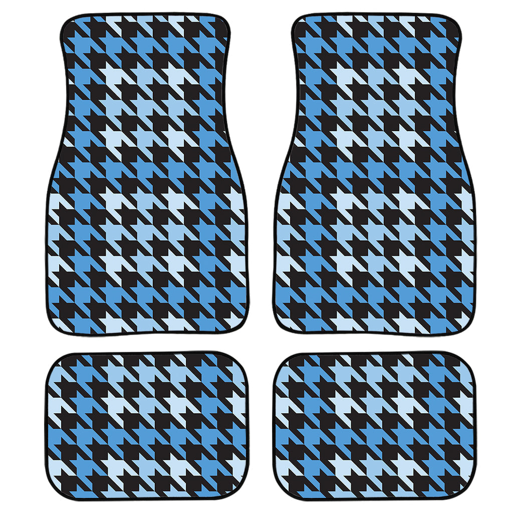 Blue Houndstooth Pattern Print Front And Back Car Floor Mats/ Front Car Mat