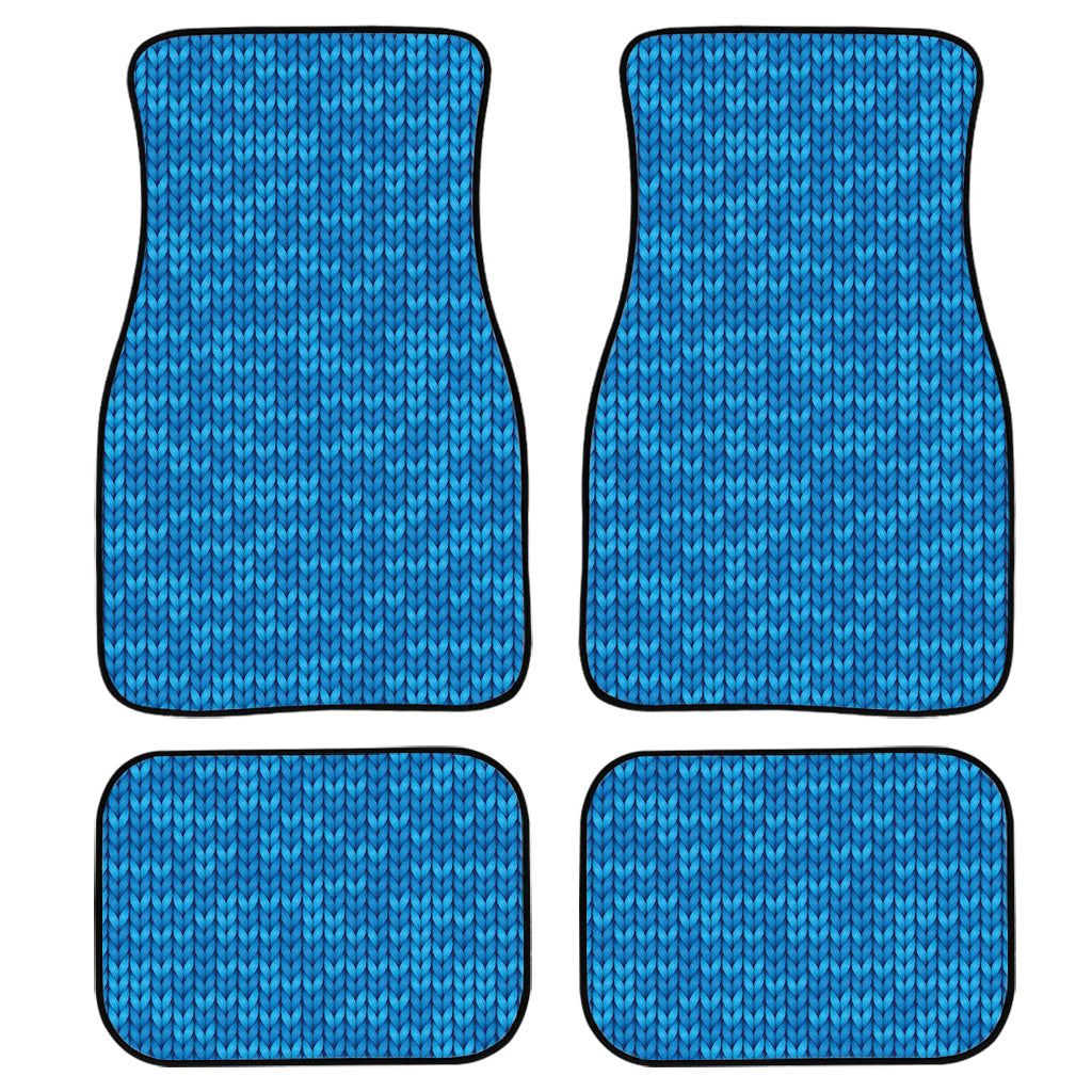 Blue Knitted Pattern Print Front And Back Car Floor Mats/ Front Car Mat