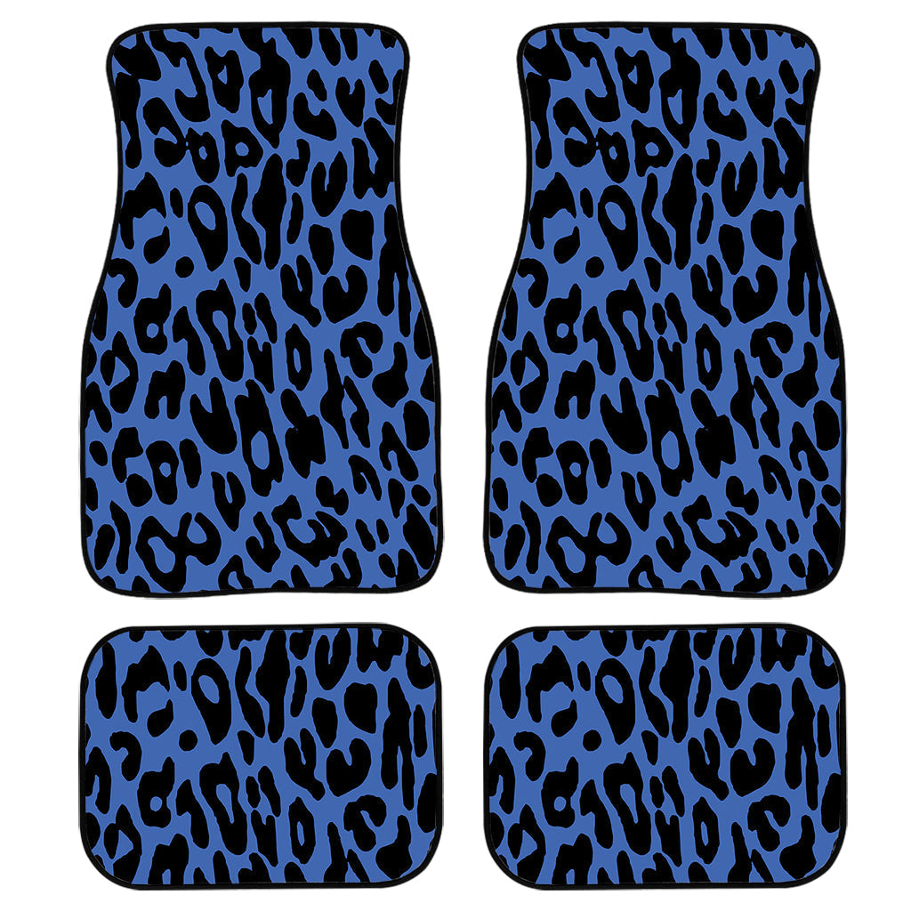 Blue Leopard Print Front And Back Car Floor Mats/ Front Car Mat