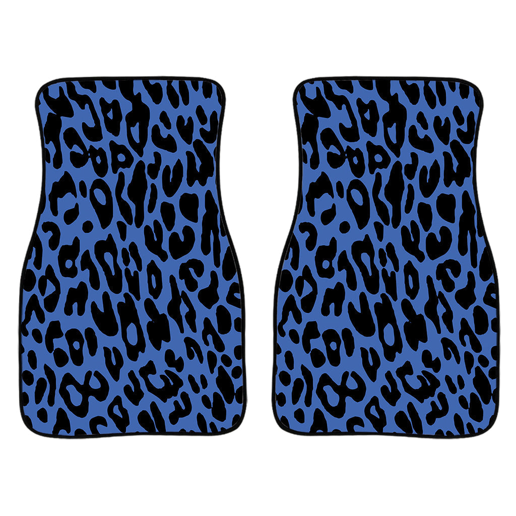 Blue Leopard Print Front And Back Car Floor Mats/ Front Car Mat