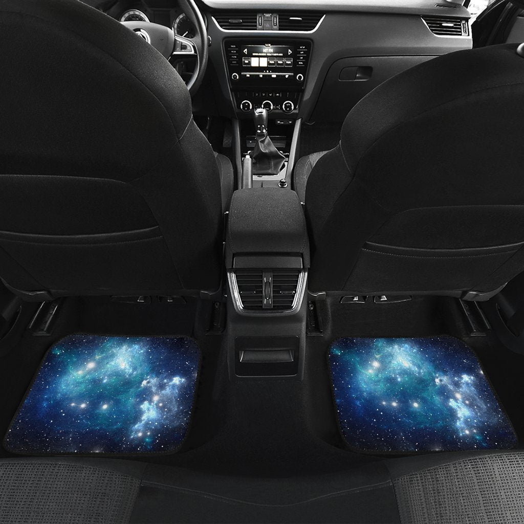 Blue Light Sparkle Galaxy Space Print Front And Back Car Floor Mats/ Front Car Mat