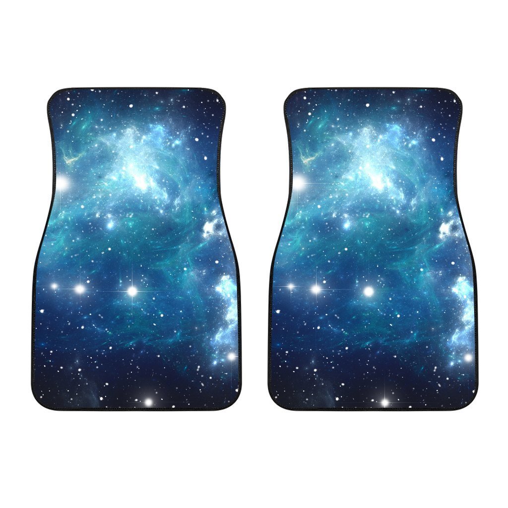 Blue Light Sparkle Galaxy Space Print Front And Back Car Floor Mats/ Front Car Mat