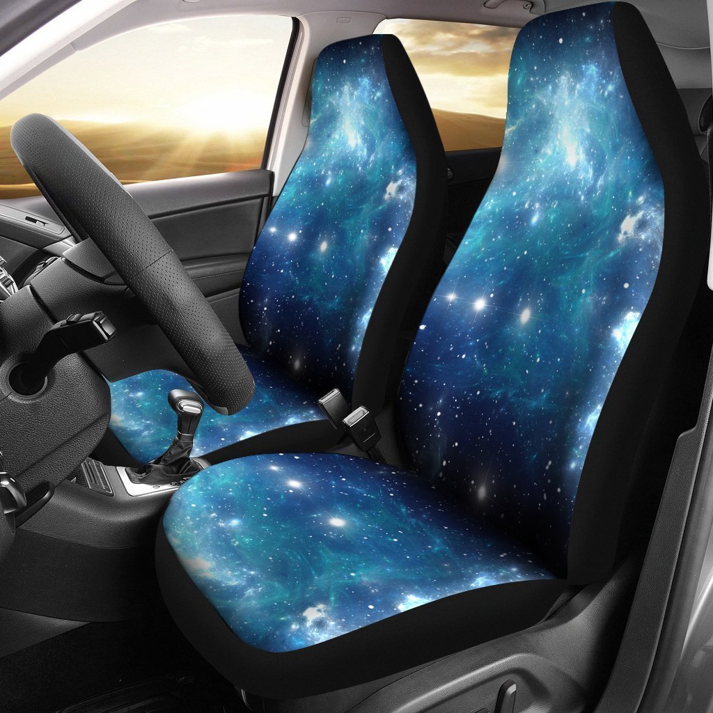 Blue Light Sparkle Galaxy Space Print Universal Fit Car Seat Covers